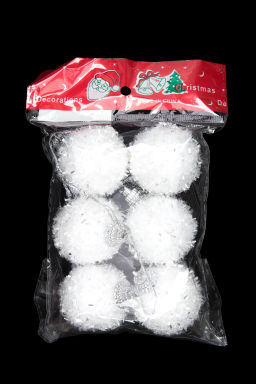 Набор новогодних шаров 4 см (6 шт) SF-8036, белый - Больше подарков фото 2