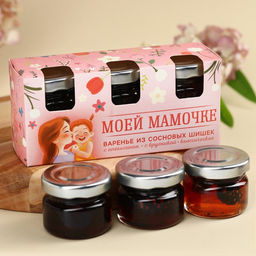 Набор варенья с сосновыми шишками Моей мамочке, вкус: апельсин, брусника, 90 г (30 г х 3 шт.). - Simaland фото 6