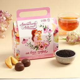 Набор Любимой маме чай + печенье + конфеты