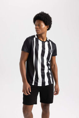 DeFactoFit Стандартная посадка Спортивная футболка с круглым вырезом и короткими рукавами с принтом  фото 3