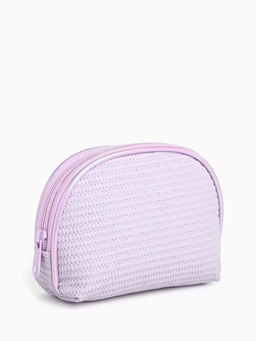 Набор простых косметичек на молниях 2 в 1, с принтами, сиреневый