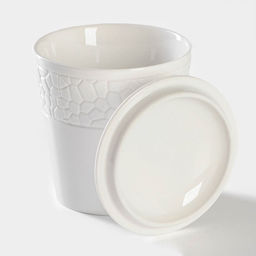 Банка для сыпучих Magistro Rodos, 600 мл, 12.5×15.4 см, фарфор, белая