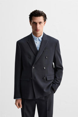 DOUBLE-BREASTED HERRINGBONE SUIT BLAZER - Zara фото 2