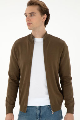 Мужской базовый трикотажный кардиган цвета хаки Неожиданная скидка в корзине - U.s. polo assn фото 3