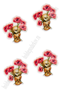 Кабошон-вырубка "Мишка" 3,2*3,4 см (10 шт) SF-5915, №4