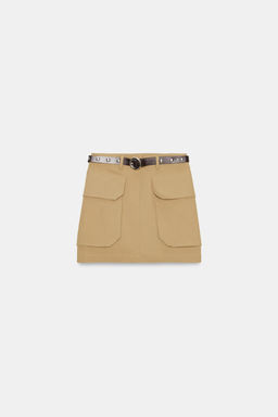 FALDA MINI CARGO CINTUR?N / Camel medio - Zara фото 6