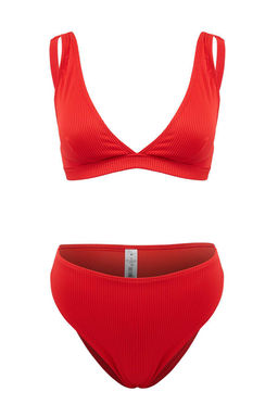 TRENDYOLMILLA Lacivert Ucgen Dokulu Regular Core Bikini Tak?m? TBESS25BT00004  фото 9
