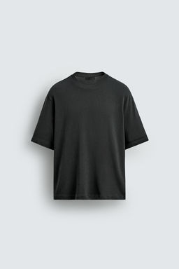 CAMISETA PUNTO BOXY FIT / Gris antracita - Zara фото 6