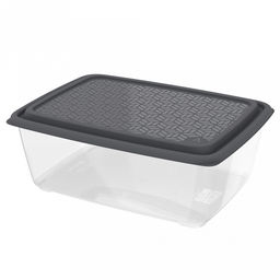 Контейнер для продуктов Гурман 3,5л, 26,6х19,8х9,8см, полипропилен, графит, подходит для СВЧ и заморозки (Россия)