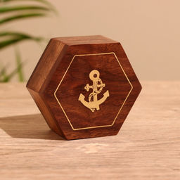 Шкатулка «Якорь», 8.5×7.5×3.5 см, дерево шишам