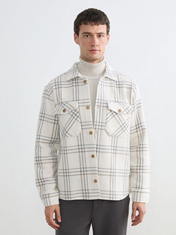 Regular Fit Ekose Erkek G?mlek Ceket