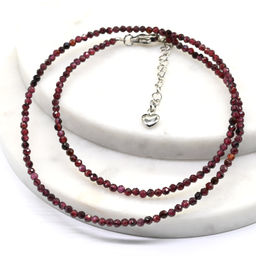 Чокер из граната шарик граненый 2мм, 40см Радуга камня