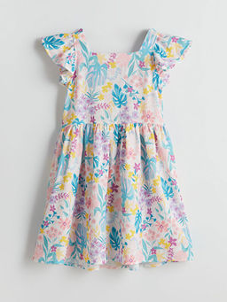 ?i?ekli Diz ?st? F?rf?rl? K?z ?ocuk Elbise