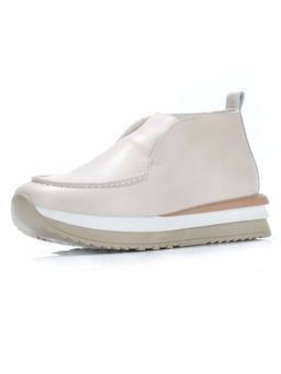 01-5576-2 BEIGE Ботинки демисезонные женские (натуральная кожа, байка)