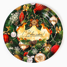 Цена за 20 шт. Тарелка одноразовая бумажная С Новым годом - Страна карнавалия фото 4