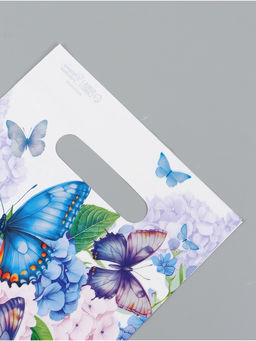 Цена за 50 шт. Подарочный пакет, полиэтиленовый, с вырубной ручкой, Бабочки, 20 х 30 см
