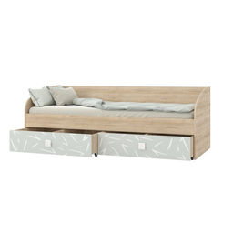 Кровать односпальная с двумя ящиками МИККИ 800х2000 Дуб Ривьера/ Пастельный Зеленый - Simaland фото 3