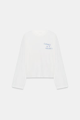 CAMISETA TEXTO DIBUJOS / Blanco roto - Zara фото 6