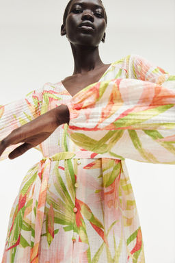 Vestido de crepe con cinturon de anudar - H&m фото 3