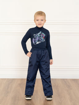 Брюки демисезонные синие (134-140, 68)