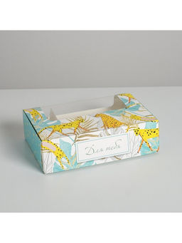 Цена за 5 шт. Коробка для эклеров, кондитерская упаковка, 5 вкладышей, «Для тебя», 25.2×15×7 см