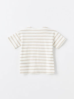 Hakim Yaka ?izgili K?sa Kollu Erkek Bebek Ti??rt - Waikiki фото 2