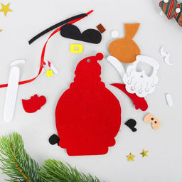 Ёлочная игрушка из фетра Дедушка мороз, своими руками, набор для творчества