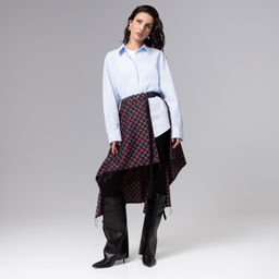 Юбка-килт с необработанными краями, Игра теней - Charutti фото 7