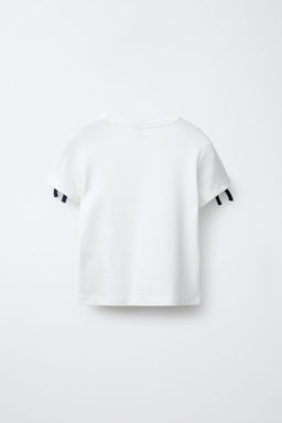 T-SHIRT WITH BOW STRIPES - Zara фото 3