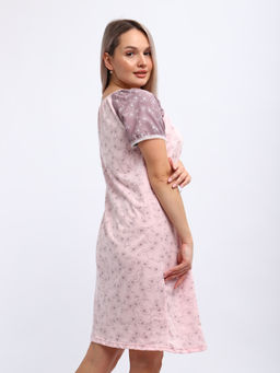 М296 сорочка Карина(цветы на розовом)