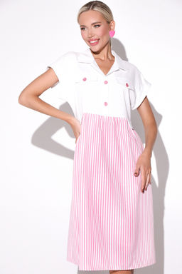 Платье Валери (полоска сакура) - Эльза фото 3