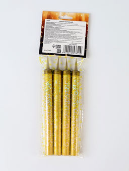 Свечи фонтаны в торт «Золотые искры», 4 шт., 17.5 см, горение 60 сек.