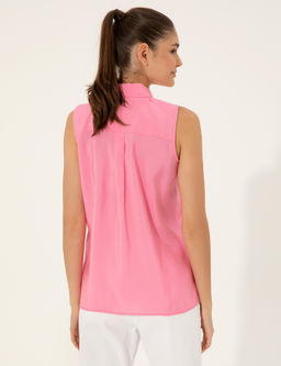 Pembe Regular Fit Kolsuz Bluz - Pierre cardin фото 5