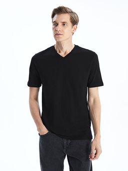 V Yaka K?sa Kollu Penye Erkek Ti??rt