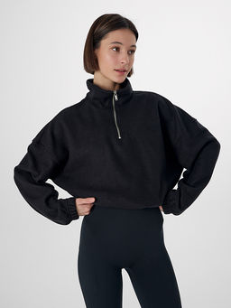 Свитшот женский черный из флиса