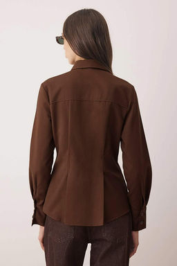 Koyu Kahverengi Fermuar Detayl? Gomlek TWOAW26GO00044