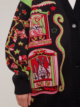 Кардиган женский 1231154008 black/multicolor - Eleganzza фото 4