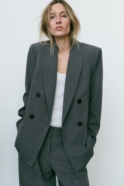DOUBLE-BREASTED BLAZER WITH SHOULDER PADS - Zara фото 2