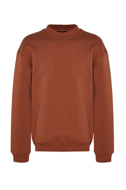 TRENDYOL MAN Antrasit Oversize/Genis Kesim Yar?m Bal?kc? Yaka Harf Nak?sl? Sweatshirt Ici Polarl? TMNAW24SW00046 - Trendyolmilla фото 15