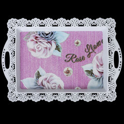 Поднос прямоугольный 40,5х28,5 см / 9687 /уп 120/с ручками - Галеонтрейд фото 3