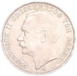 Монета 3 марки 1912 года G Германия (Баден)