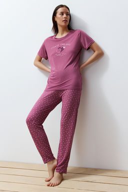 Gul Kurusu Kalpli Orme Pijama Tak?m? THMSS24PT00254