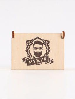 Цена за 3 шт. Коробка подарочная деревянная Мужик 8.5?6?3.5 см