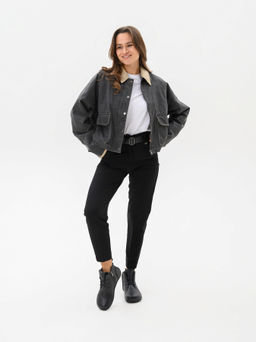 Босоногие ботинки 352.NATAbl.Черный флоттер/мех