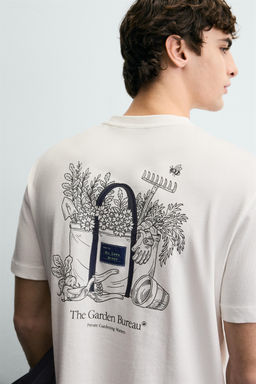 CAMISETA ESTAMPADO CONTRASTE / Beige claro - Zara фото 5