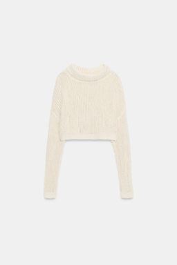 JERSEY CORTO PUNTO CUELLO SUBIDO / Crudo claro - Zara фото 8