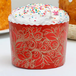 Цена за 60 шт. Форма для кулича бумажная Деко-про «Красная Пасха», 11×8.5 см, МИКС