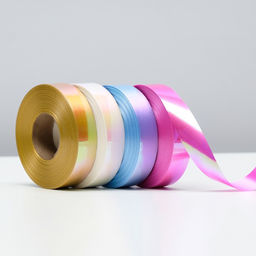 Цена за 4 шт. Лента для декора и подарков, перламутровый МИКС, 2 см х 45 м