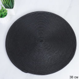 Салфетка для стола 38 см Соломка круг / WR-38 black /уп 4/300/ черная - ГалеонТрейд фото 2