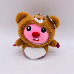 Брелок мягкая игрушка Бобренок в костюме в ассортименте